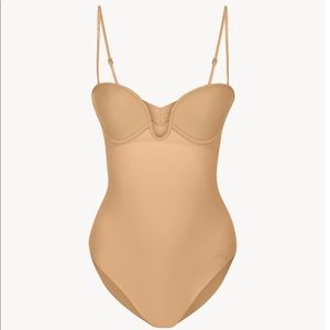 LA PERLA, Second Skin Amaretto Body Suit, Underwired Padded U-Bra, 32B
